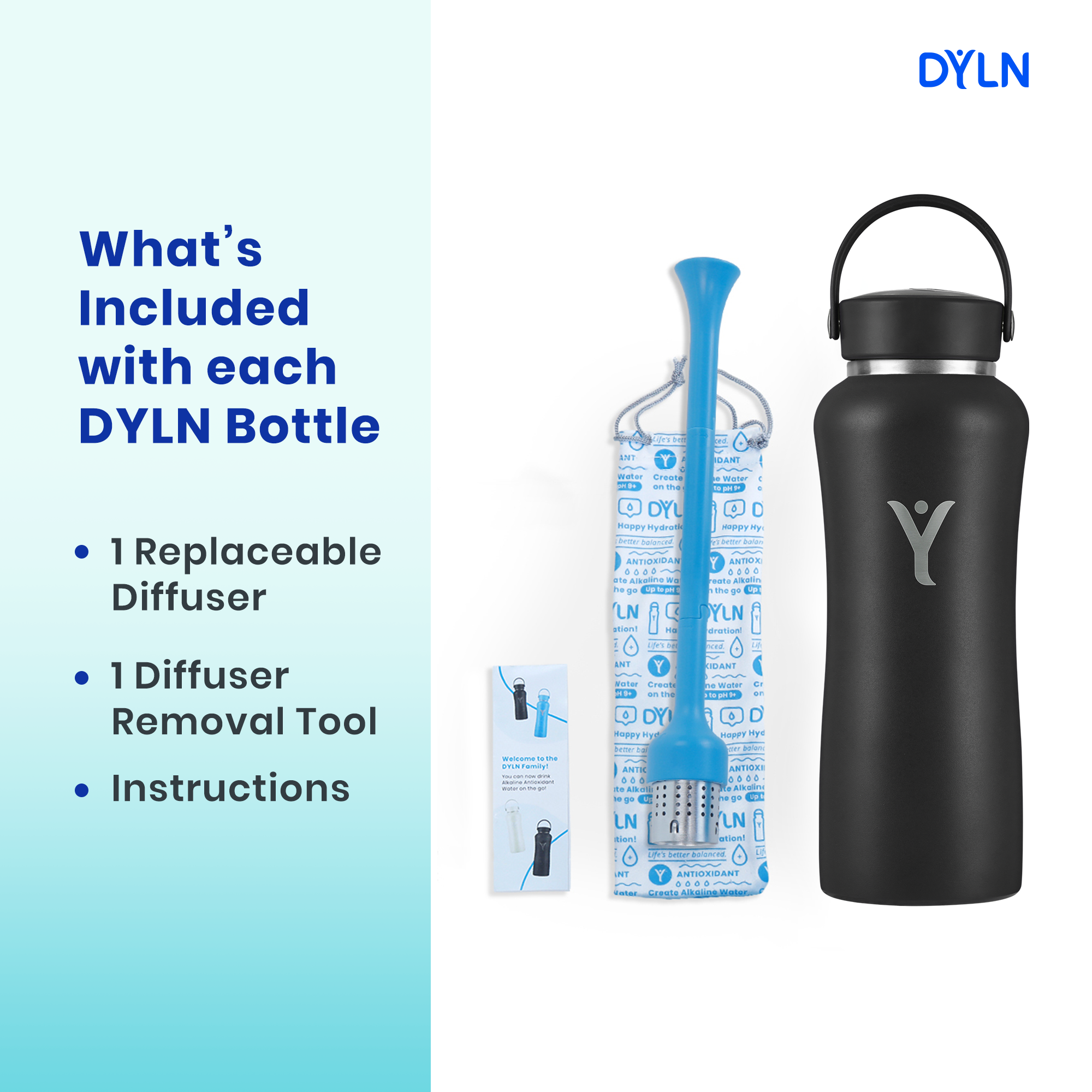 40 oz DYLN Bottle, color: Galaxy Blue